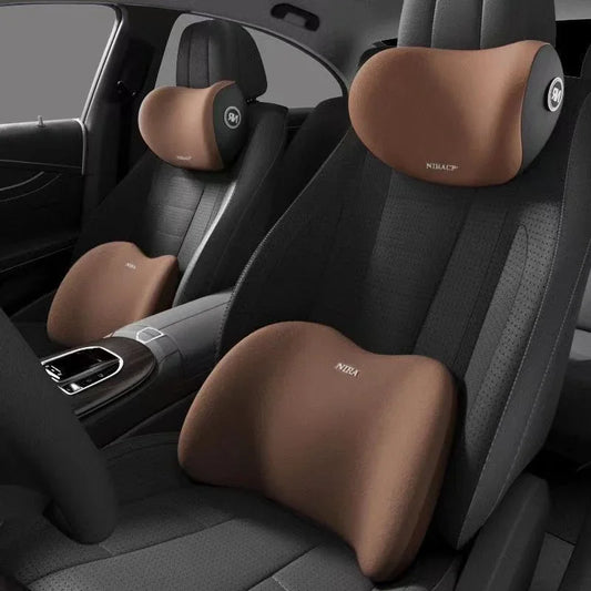 Car Headrest/Lumbar Support Car Neck Pillow Waist Cushion Driver Seat Backrest Car Cushion Driving Lumbar Support Waist Support